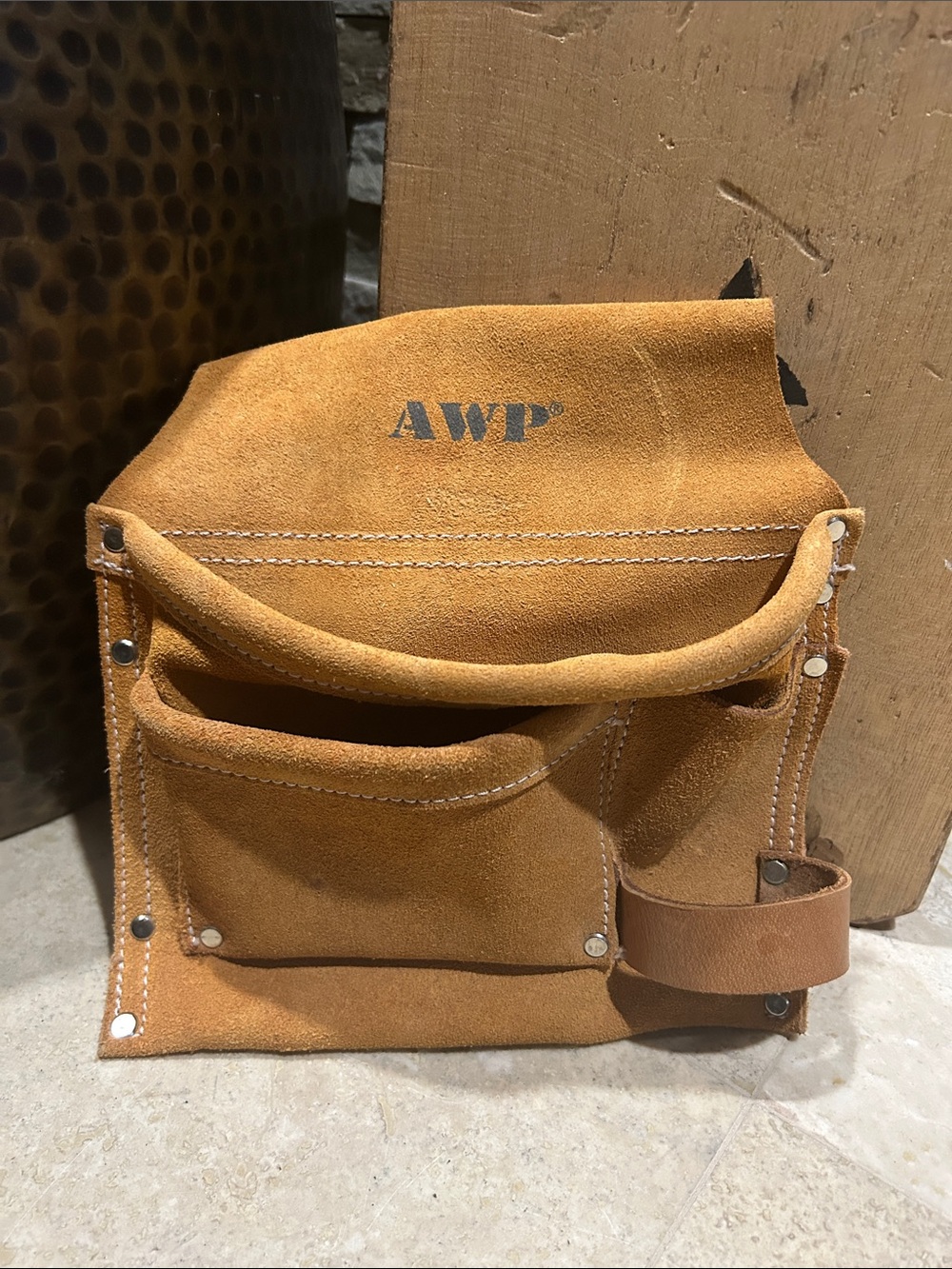 Men's AWP Leather Tool Pouch in Tan